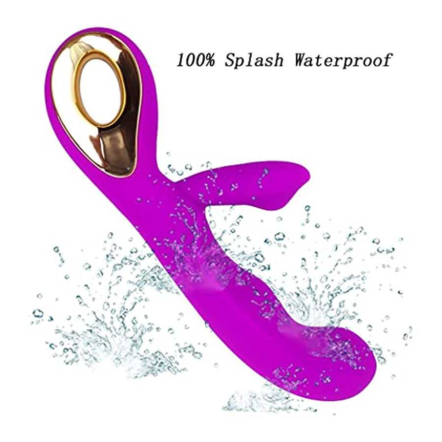 Leseox G-spot Rabbit Vibrator Dildo Adult Toys, Rechargeable Vibrating Massager for Clitoris Nipples Vagina Stimulation, 10 Powe