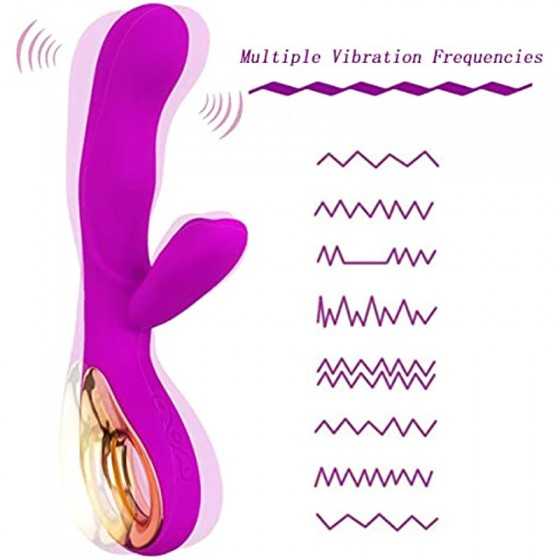 Leseox G-spot Rabbit Vibrator Dildo Adult Toys, Rechargeable Vibrating Massager for Clitoris Nipples Vagina Stimulation, 10 Powe