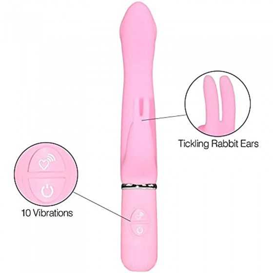 Silicone Rabbit Vibrator Multi Speed Vibrations for G Spot and Clit Stimulation Adult Sex Toy