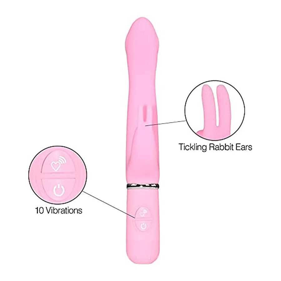 Silicone Rabbit Vibrator Multi Speed Vibrations for G Spot and Clit Stimulation Adult Sex Toy