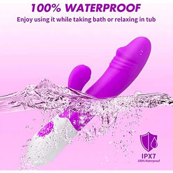 HONAITTY G Spot Rabbit Rose Vibrator, 2 in 1 Clit Vibrating Dildo with 7 Vibrations Modes, Adult Sex Toy for Women or Couple