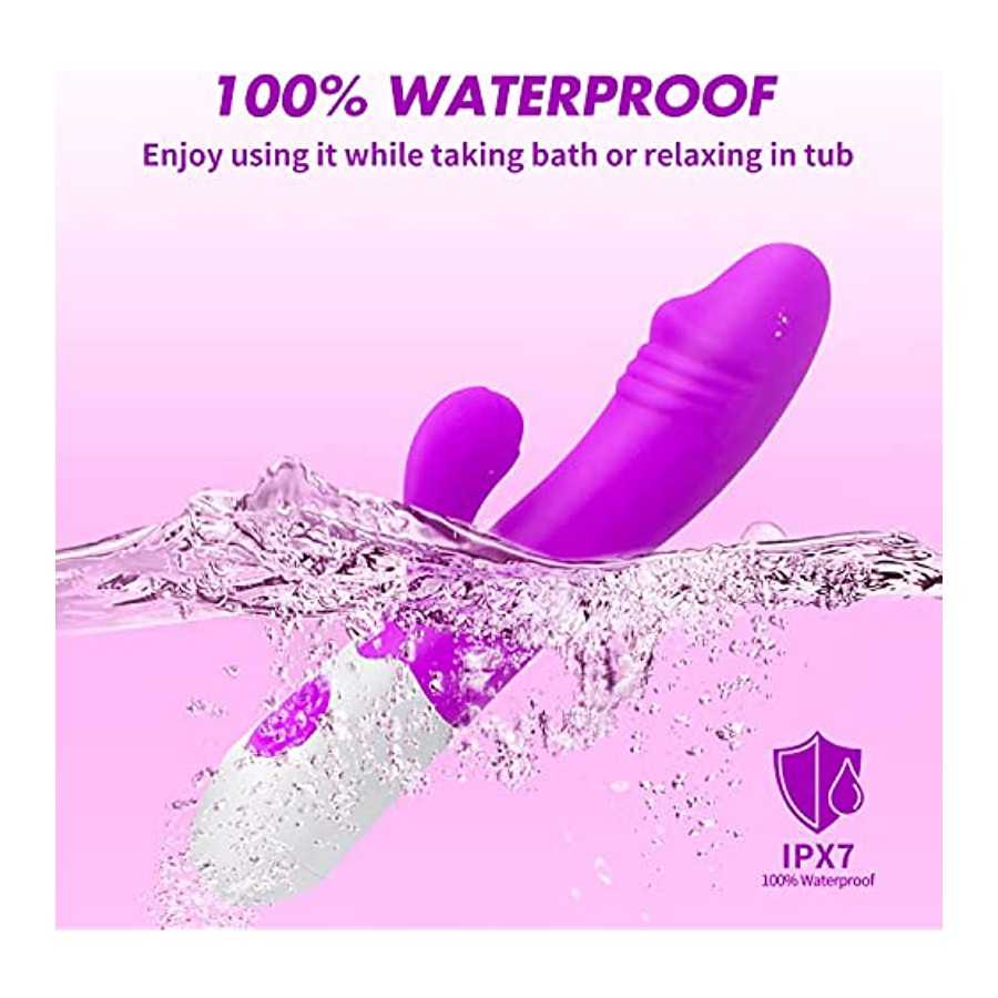 HONAITTY G Spot Rabbit Rose Vibrator, 2 in 1 Clit Vibrating Dildo with 7 Vibrations Modes, Adult Sex Toy for Women or Couple