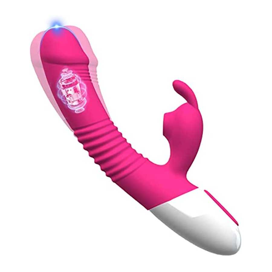 2022 New G-spot Rabbit Vibrator Female Penis, Rabbit Ear Licking Tongue Clitoris Stimulator Vibrating Penis Adult Sex Toy & Coup