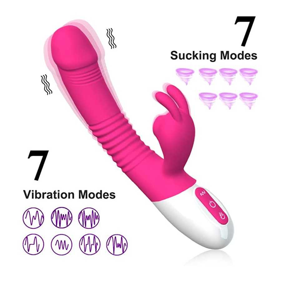 2022 New G-spot Rabbit Vibrator Female Penis, Rabbit Ear Licking Tongue Clitoris Stimulator Vibrating Penis Adult Sex Toy & Coup