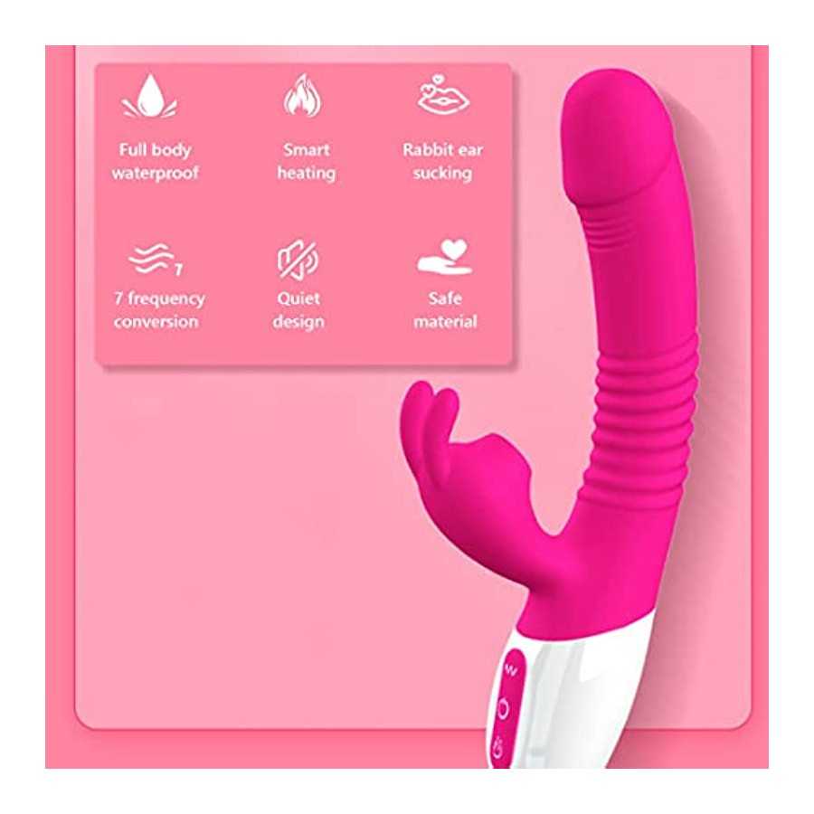 2022 New G-spot Rabbit Vibrator Female Penis, Rabbit Ear Licking Tongue Clitoris Stimulator Vibrating Penis Adult Sex Toy & Coup