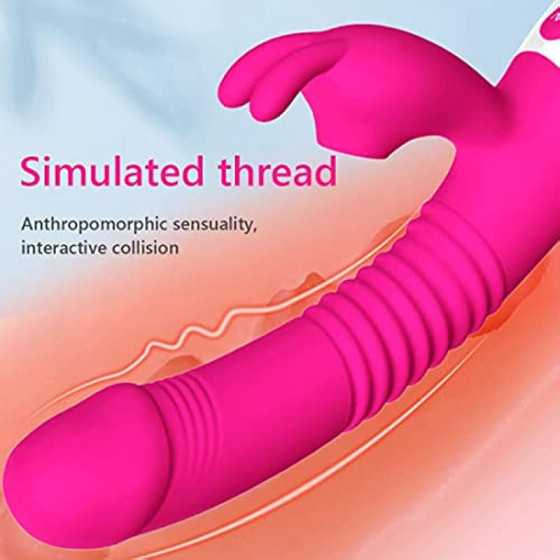 2022 New G-spot Rabbit Vibrator Female Penis, Rabbit Ear Licking Tongue Clitoris Stimulator Vibrating Penis Adult Sex Toy & Coup
