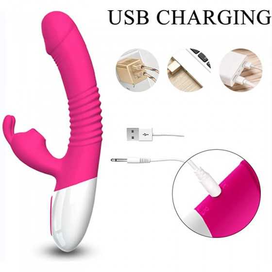2022 New G-spot Rabbit Vibrator Female Penis, Rabbit Ear Licking Tongue Clitoris Stimulator Vibrating Penis Adult Sex Toy & Coup