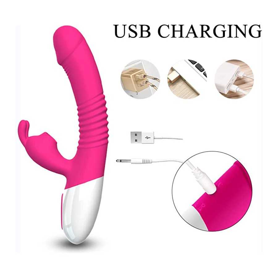 2022 New G-spot Rabbit Vibrator Female Penis, Rabbit Ear Licking Tongue Clitoris Stimulator Vibrating Penis Adult Sex Toy & Coup