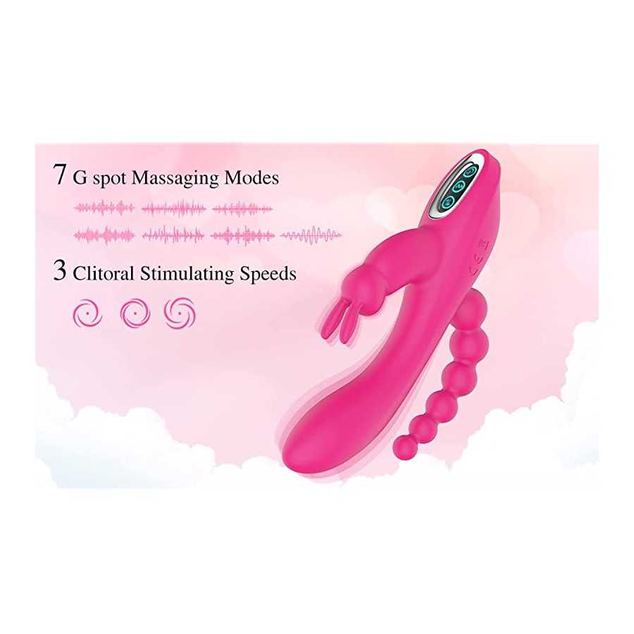 M ONE TECH Rabbit Toy Vibrator for Women - Bunny Ears for Clitoris G spot Stimulation,Waterproof Dildo Vibrator with 7 Powerful 