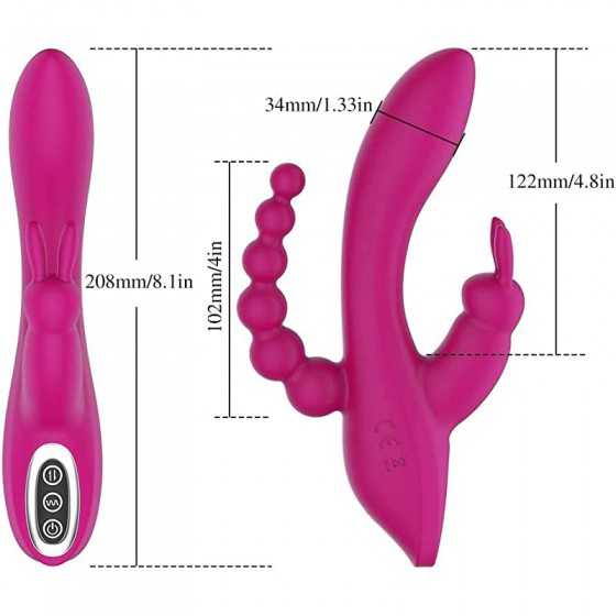 M ONE TECH Rabbit Toy Vibrator for Women - Bunny Ears for Clitoris G spot Stimulation,Waterproof Dildo Vibrator with 7 Powerful 