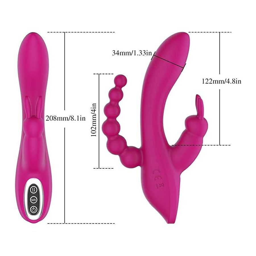 M ONE TECH Rabbit Toy Vibrator for Women - Bunny Ears for Clitoris G spot Stimulation,Waterproof Dildo Vibrator with 7 Powerful 