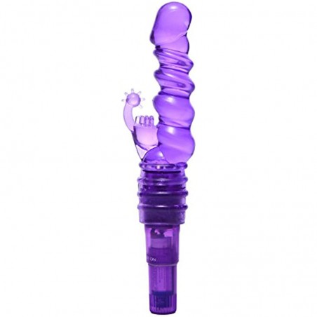 Trinity Vibes Royal Rocker Ribbed Rabbit Vibrator, Purple, 8.5 Inch, (AE561)