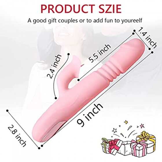 2023 New G-spot Rabbit Vibrator Female Penis, Rabbit Ear Licking Tongue Clitoris Stimulator Vibrating Penis Adult Sex Toy & Coup