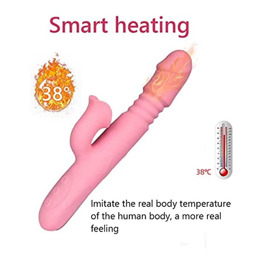 2023 New G-spot Rabbit Vibrator Female Penis, Rabbit Ear Licking Tongue Clitoris Stimulator Vibrating Penis Adult Sex Toy & Coup