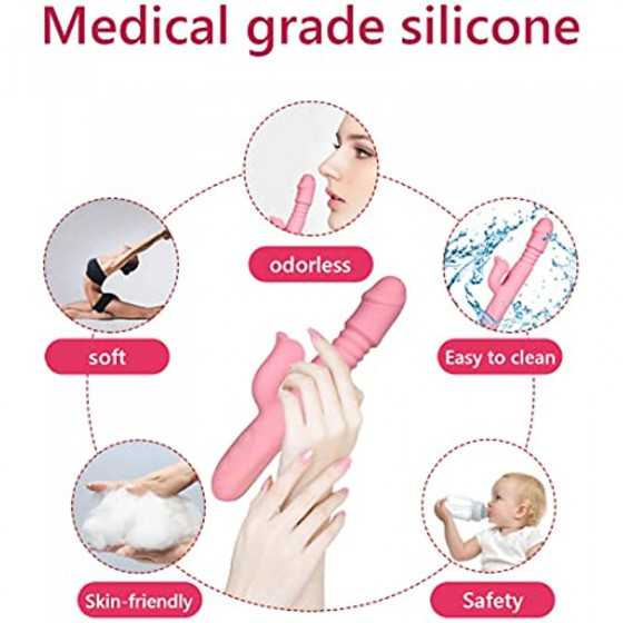 2023 New G-spot Rabbit Vibrator Female Penis, Rabbit Ear Licking Tongue Clitoris Stimulator Vibrating Penis Adult Sex Toy & Coup