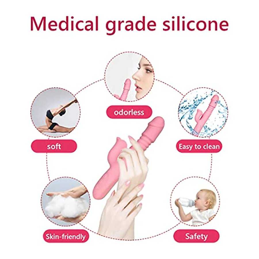 2023 New G-spot Rabbit Vibrator Female Penis, Rabbit Ear Licking Tongue Clitoris Stimulator Vibrating Penis Adult Sex Toy & Coup