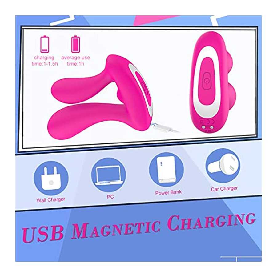 G Spot Rabbit Vibrator Dildo Wearable Anal Vagina Stimulator with 9 Modes Rechargeable Remote Control Clitoris Massager Adult Co