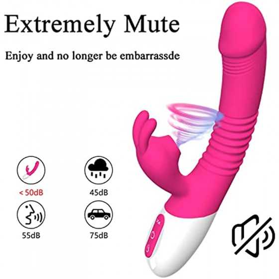 ISEYMI G Spot Rabbit Vibrator for Women Bunny Ears Clitoris G-spot Stimulation,Waterproof Dildo with 7 Powerful Vibrations Recha