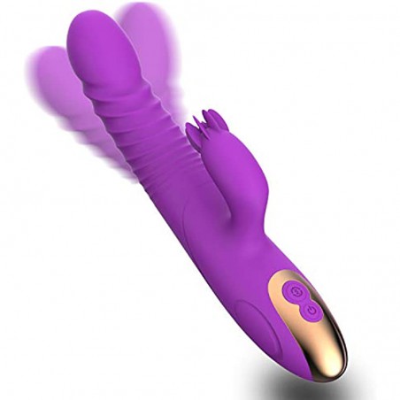 Realistic Rabbit Vibrator Dildo for Women with 8 Speeds Vibration 7 Roatating Rechargeable Waterproof Sex Toys for Woman Pleasure Tool  for Her Female