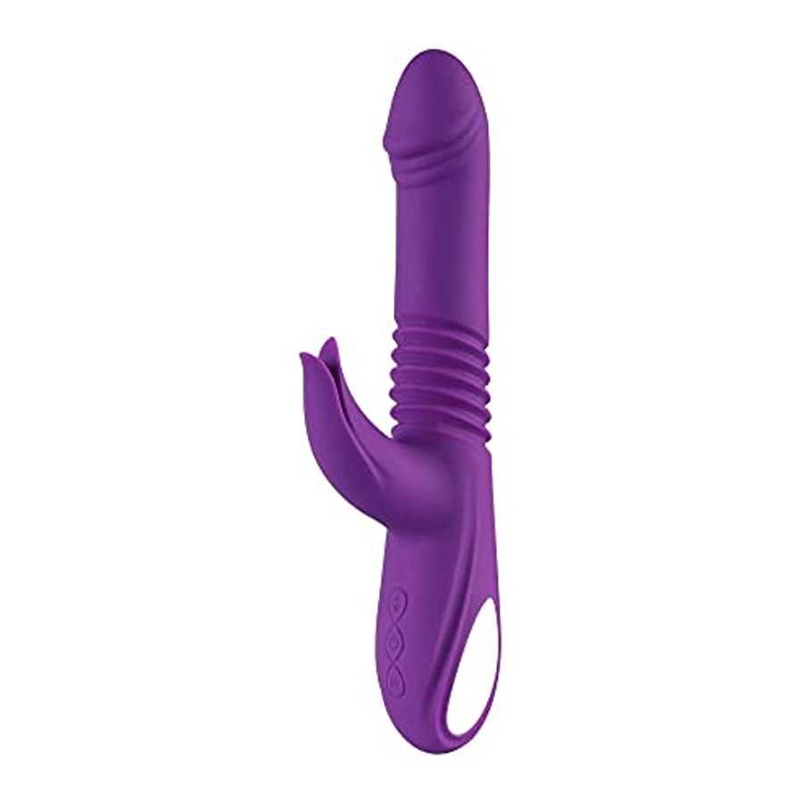 Rabbit Vibrator with 3 Stretch Modes Sex Toys for Clitoris G-spot Stimulation Waterproof Dildo with 10 Vibration Modes for Orgas