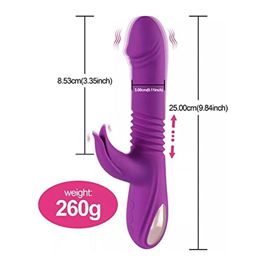 Rabbit Vibrator with 3 Stretch Modes Sex Toys for Clitoris G-spot Stimulation Waterproof Dildo with 10 Vibration Modes for Orgas
