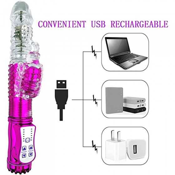 MASVSAM Rabbit Vibrator with 12 Powerful Vibrations for Adult Women,USB Rechargeable and Waterproof Female Vibrating Adult for W