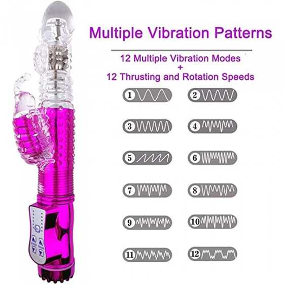 MASVSAM Rabbit Vibrator with 12 Powerful Vibrations for Adult Women,USB Rechargeable and Waterproof Female Vibrating Adult for W