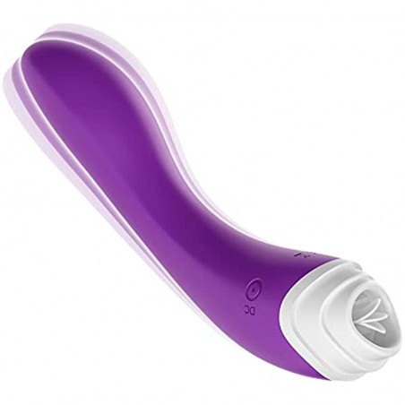 2 in 1 Clitoral Tongue Licking & G-Spot Vibrator, Vaginal Nipple Stimulator, USB Rechargeable Waterproof Massager for Quick Orgasm, Adult Sex Toy for Couples or Women Masturbator (Purple)