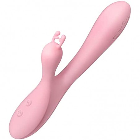 Dildo Rabbit Vibrator for Women, Vibrator Adult Sensory Toys G Spot Sex Toy with 3 Telescopic & 10 Vibration Modes, Adult Sex Toys with Quiet Dual Motors for Couples or Solo Sex