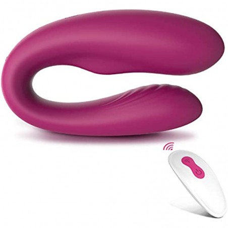 Rechargeable Couples Clitoral Vibrator G-Spot, Adult Sex Toy for Women Solo Play (CP-Wine)
