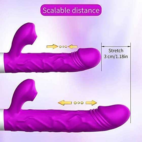 G Spot Vibrator with Heating Function,Waterproof Dildo Vibrator with 10 Powerful Vibrations Modes-Purple