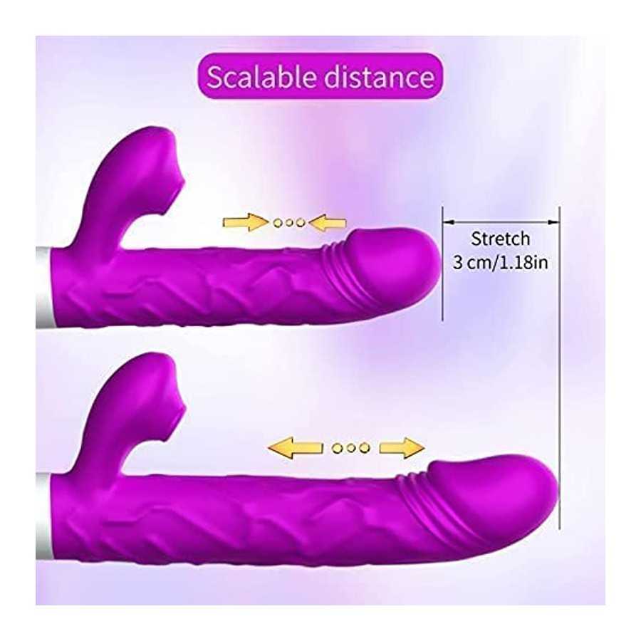 G Spot Vibrator with Heating Function,Waterproof Dildo Vibrator with 10 Powerful Vibrations Modes-Purple