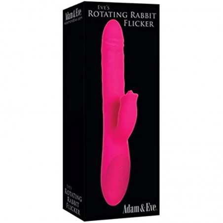 6k Eve’s Rechargeable Rabbit Vibrator with Flicking Clitoral Stimulator, Pink | Thrusting & Rotating Waterproof Silicone Rabbit Vibe with Multiple Vibration Modes | 9.72” Long, 6” Insertable