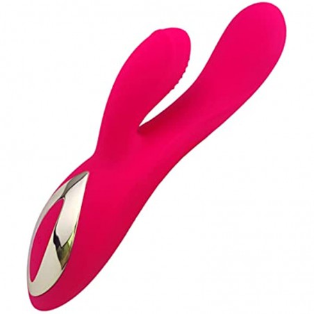 Leseox Clitoris Rabbit Vibrator, Dual Motors with 10 Vibration Modes, Waterproof and Rechargeable Dildo Massager for Clitoral G-spot Vaginal Anal Stimultion, Adult Sex Toys for Women Couples (Rose)