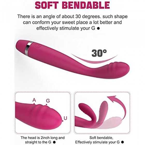 G Spot Rabbit Vibrator with Heating Function, Rose Sex Toys for Clitoris G-spot Stimulation,Waterproof Dildo Vibrator with 10 Po
