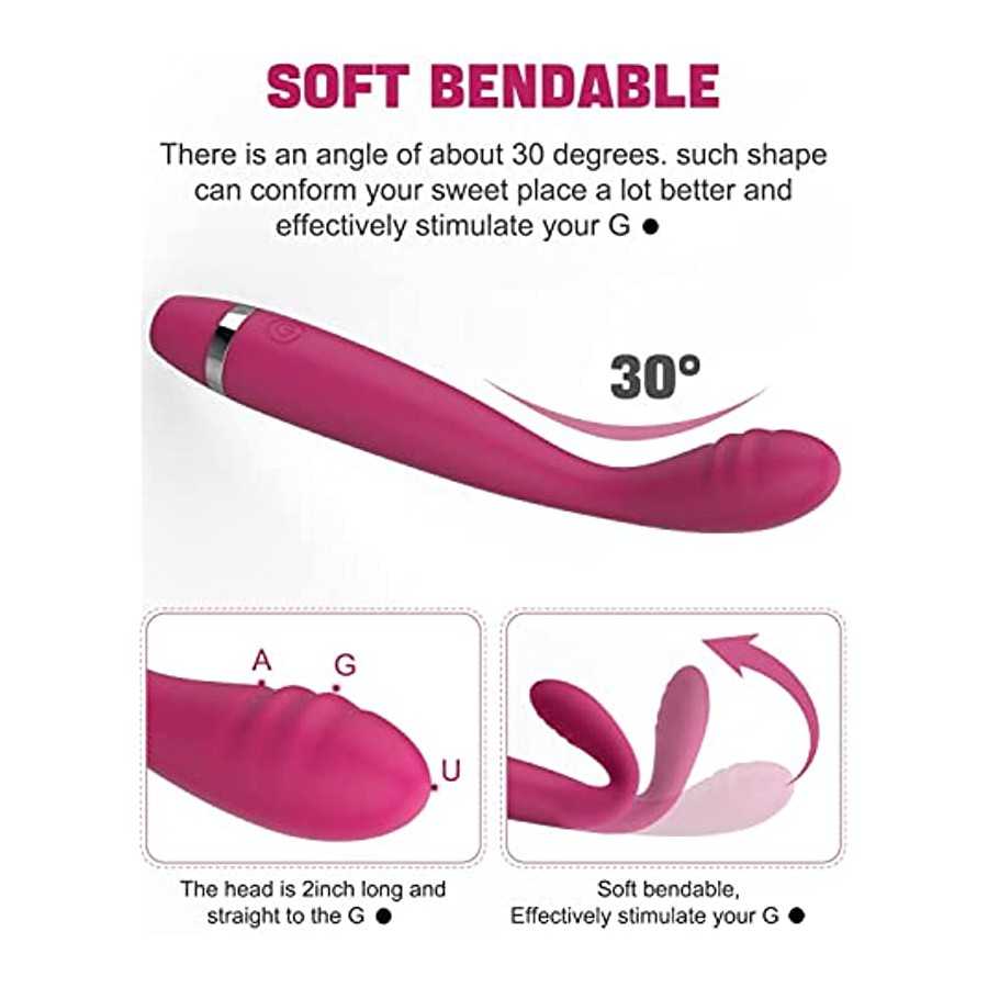 G Spot Rabbit Vibrator with Heating Function, Rose Sex Toys for Clitoris G-spot Stimulation,Waterproof Dildo Vibrator with 10 Po