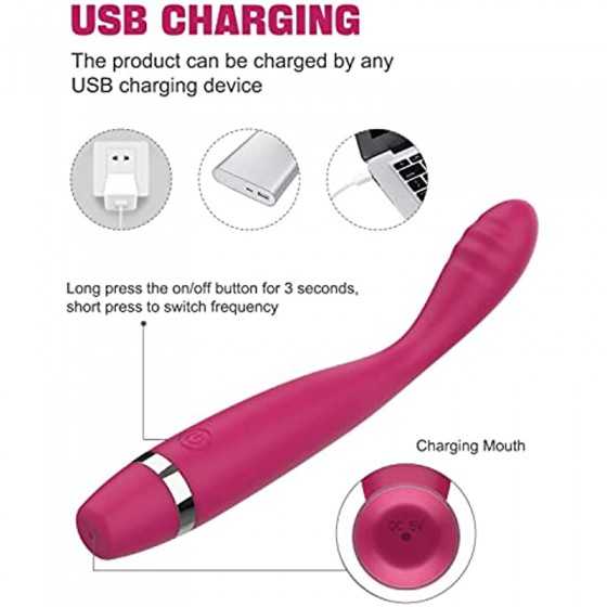 G Spot Rabbit Vibrator with Heating Function, Rose Sex Toys for Clitoris G-spot Stimulation,Waterproof Dildo Vibrator with 10 Po
