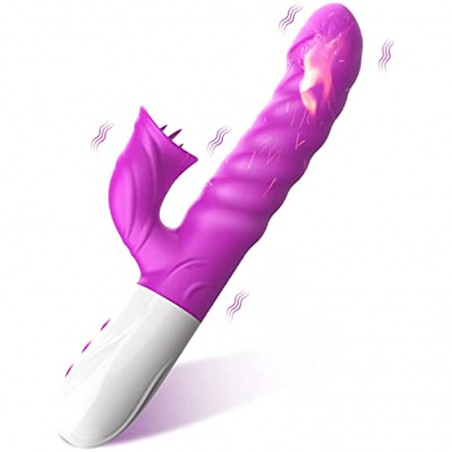 ISEYMI G Spot Rabbit Vibrator for Women Bunny Ears Clitoris G-spot Stimulation, Waterproof Dildo with 7 Powerful Vibrations Rechargeable Heating Vibrating Adult Sex Toys & Games, 1.0 Count