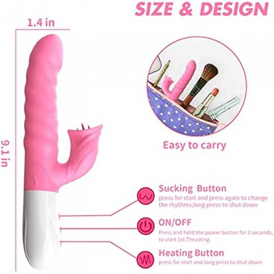 G Spot Rabbit Vibrator for Women Bunny Ears for Clitoris G-spot Stimulation,Waterproof Dildo Vibrator with 7 Powerful Vibrations