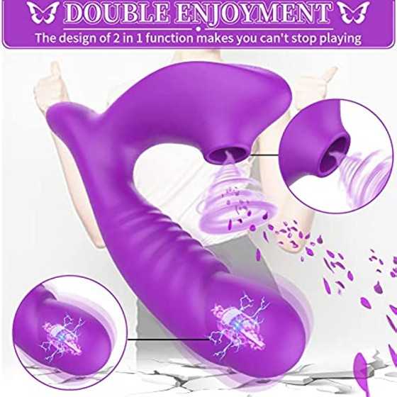 G-spot Dildo Vibrator Clitoris Licking Stimulator - Realistic Vibrating Dildos Clitoral Vaginal Adult Sex Toys with 10 Vibrating