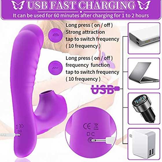 G-spot Dildo Vibrator Clitoris Licking Stimulator - Realistic Vibrating Dildos Clitoral Vaginal Adult Sex Toys with 10 Vibrating