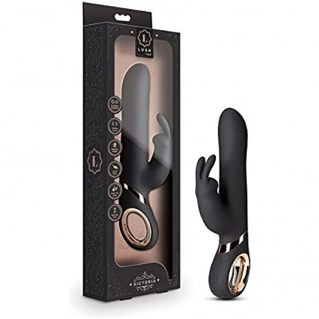 6k Victoria - 6 Speed Reversible Gyrating Rabbit Vibe - Soft Flexible 13 Function Clit Stimulator - USB Rechargeable - IPX7 Waterproof - G Spot Stimulation - Satin Smooth Platinum Cured Silicone