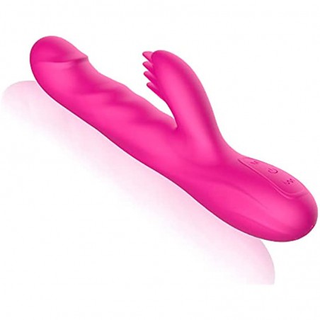 Rabbit Tongue Licker Vibrator for Women, Clitoral Stimulator Women Toys for Pleasure, Adult Sex Toys for Women with 10 Vibrating, 10 Licking & 3 Telescopic Speeds+Rotating Modes-Rose Red