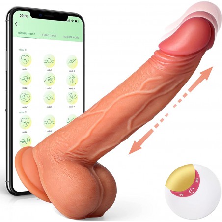 Thrusting Dildo Sex Toys Dildos - Adult Sex Toy Realistic Vibrator Dildo for Clitoral G-spot Anal Stimulation, 8 inch Dildo Vibrators for Women for Couples Pleasure with 8 Thrusting & Vibrating Modes