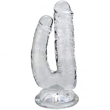 Large Double-Ended Dildo Realistic Penis G-spot Massage Anal Plug with Suction Cup Vaginal Anal Stimulate for Lesbian Female Masturbation Sex Factory