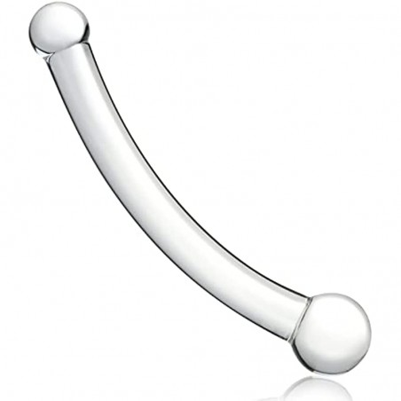 Double Ended Realistic G Spot Dildo 7.87Inch Clear Glass Penis with Different Size Ends Double  Adult Sex Toy for Men Women Lesbian Gay