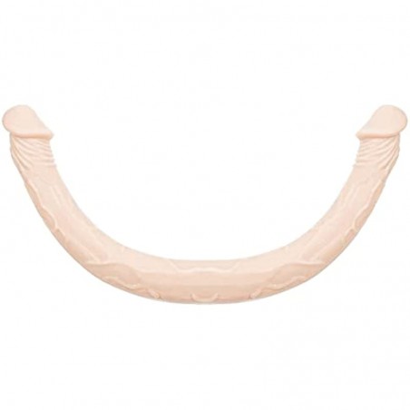 Double Ended Dildo, 17 in Super Long Double Dong, Flexible Realistic Double-Sided Dildo Penis, Sex Toys for Couple Men Women Lesbian Gay Play/Skin Tones