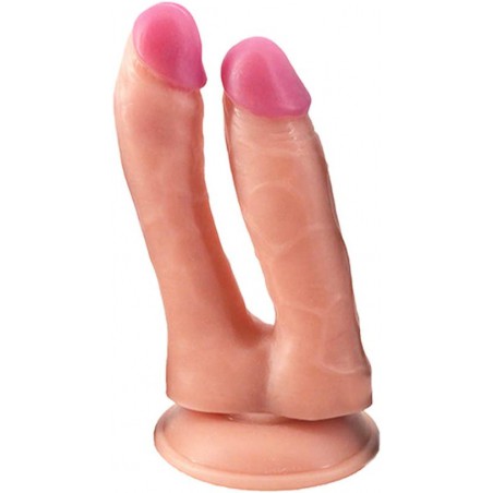 Double-Ended Dildo Realistic Penis G-Spot Stimulation Butt Plug with Suction Base Orgasmic Pleasure s Adult Sex Toys for Vaginal Anal Play Romi (Black)