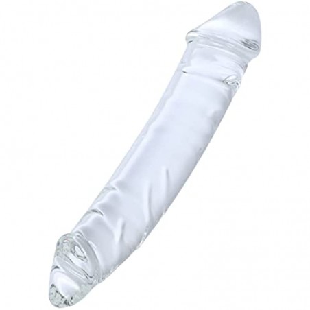 Remeonight 10.2" Large Clear Double Ended Glass Dildo Double Side Crystal Penis G-spot Stimulator Female Masturbator