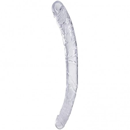 Doc Johnson Double Dong in A Bag - 13 inch - Total Length: 13 in. (33 cm), Width/Diameter: 1.5 in. (3.8 cm), Crystal Clear TPE